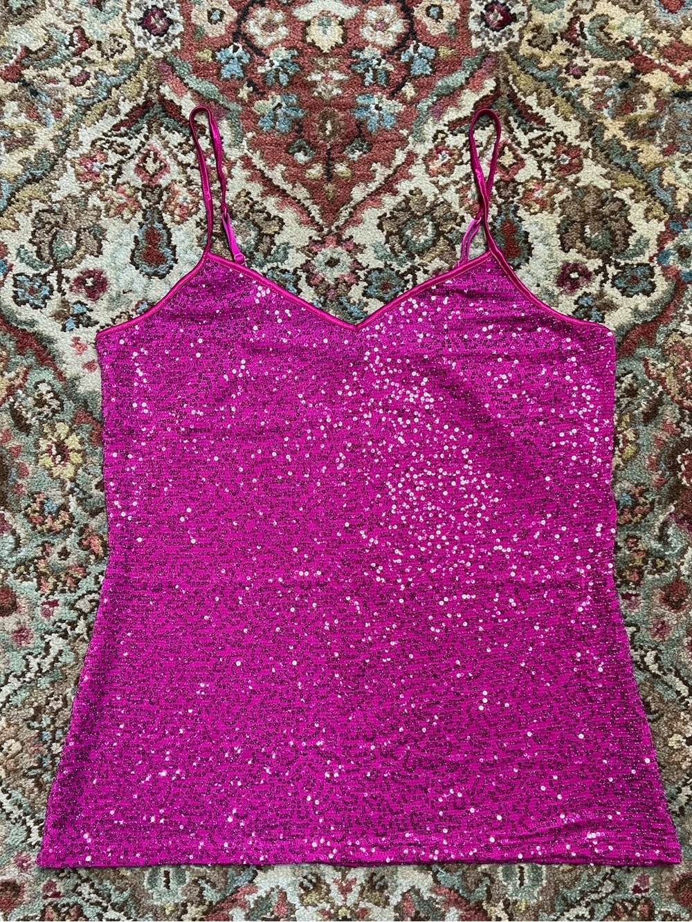 Express Hot Pink Sequin Cami Top